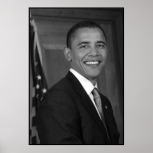 Pôster Presidente Obama -- Em preto e branco