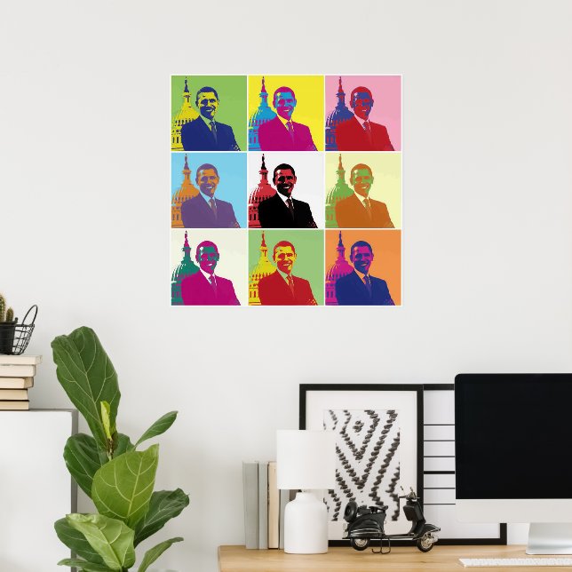 Poster Presidente Obama Pop Art (Escritório em casa)