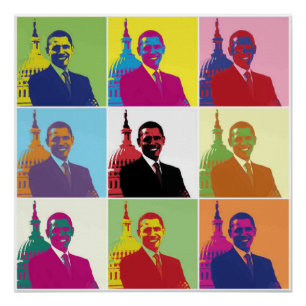 Pôster Presidente Obama Pop Art 20x20