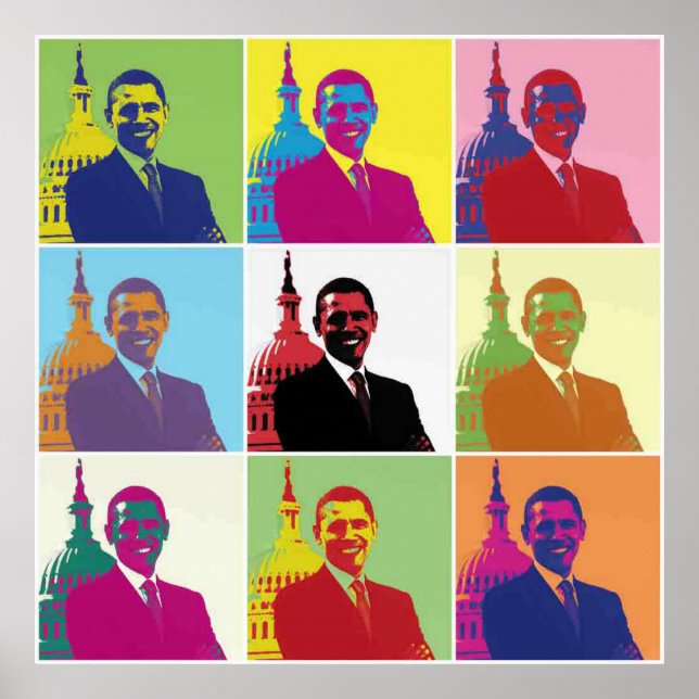 Pôster Presidente Obama Pop de Arte Política (Frente)
