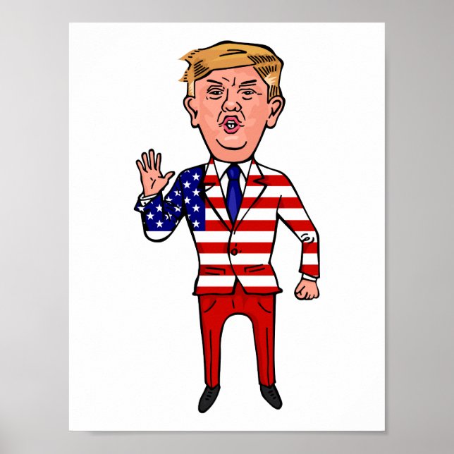 Poster Presidente Patriótico Donald Trump Engraçado Carto (Frente)