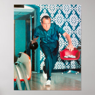 Poster Presidente Richard Nixon Jogando Boliche na Casa B