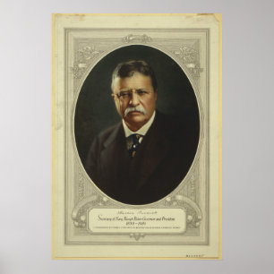 Pôster Presidente Theodore Roosevelt pela litografia de
