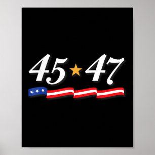 Poster Presidente Trump 45 47 Números De 45 E 47