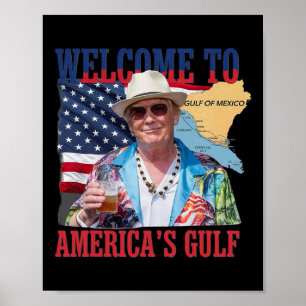 Poster Presidente Trump Bem-vindo ao Golfo da América Méx