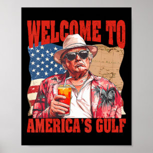 Poster Presidente Trump Bem-vindo ao Golfo da América Méx