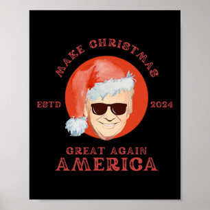 Poster Presidente Trump Divertido Vintage Tornar O Natal