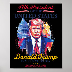 Poster Presidente Trump EUA Dia de Inauguração 2025 Memor
