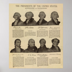 Poster Presidentes E.U., autógrafos, biografias 2