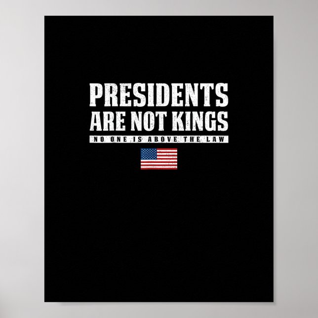Poster Presidents Are Not Kings USA Flag No Kings In Amer (Frente)