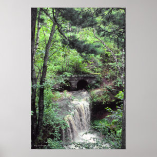 Poster Presque Isle River Waterfall 1981 U. P. Michigan