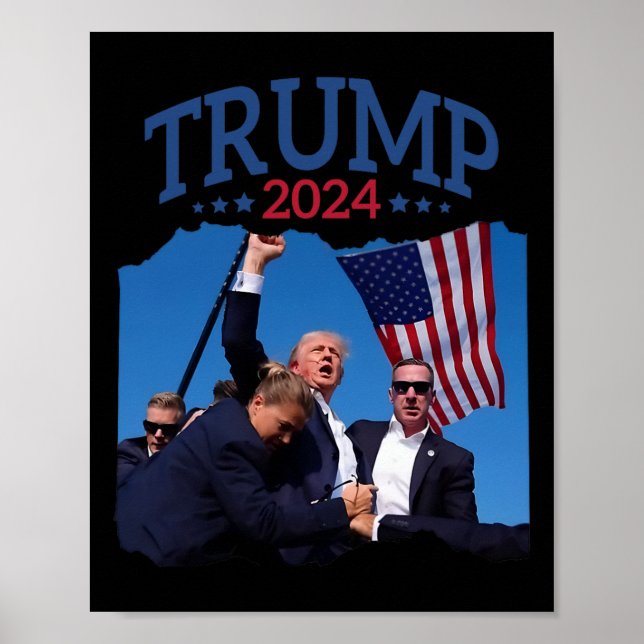 Poster Pressa Curta Bombeou 2024 Rezando por Trump Nunca  (Frente)