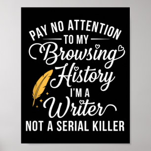 Poster Preste atenção ao histórico de navegação um escrit
