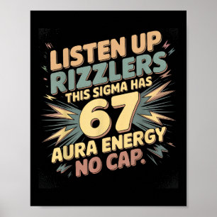 Poster Prestem Atenção Rizzlers Este Sigma Tem 67 Energia