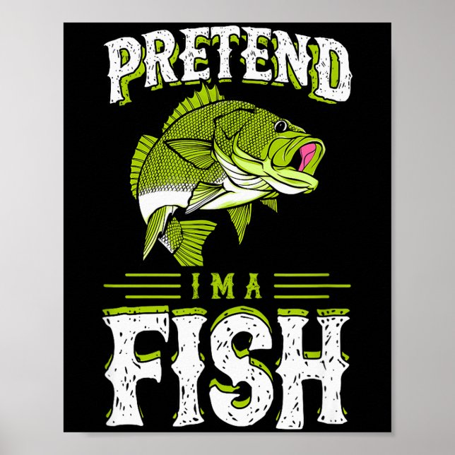 Poster Pretend I'm A Fish B Funny Cute Lazy Halloween Cos (Frente)