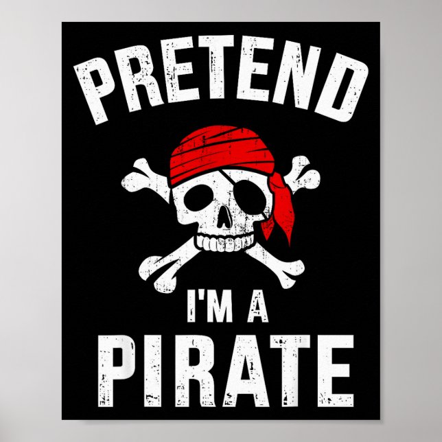 Poster Pretend I'm A Rate Funny Lazy Easy Diy Halloween C (Frente)