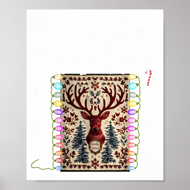 Poster Pretend I'm A Reindeer Funny Deer Xmas Lights Ugly (Frente)