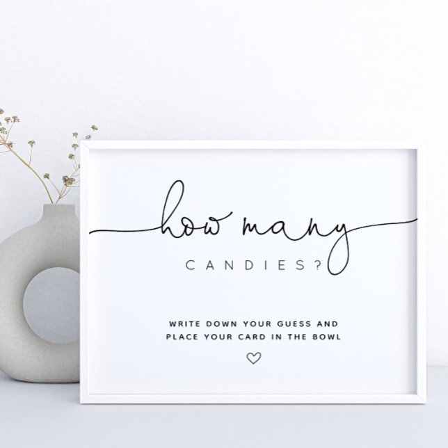 Poster Preto Adivinha Quantos Chás de fraldas De Script D (Criador carregado)