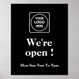 Poster Preto Agora Aberto | Abertura de Negócios P