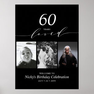 Poster Preto & Branco 60 Amado Aniversário de 60 anos de