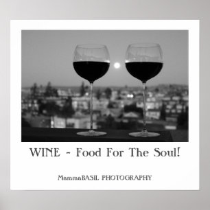Poster preto & branco bonito do vinho da cor!