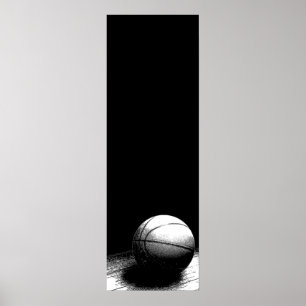 Poster preto & branco da porta do basquetebol