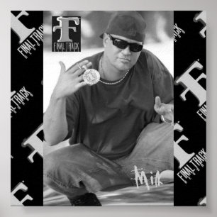 Poster preto & branco do leite