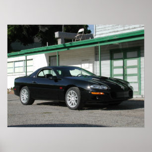Pôster Preto Chevrolet Camaro 2001 Z28 SS