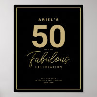 Preto clássico e Festa de aniversário Dourada 50 e