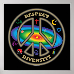 Poster preto da diversidade do respeito