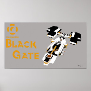 Poster preto da porta da galáxia