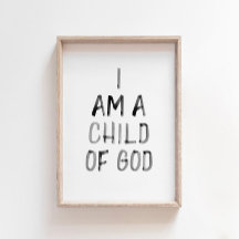Preto de aquarela Eu sou um Filho de Deus impressã