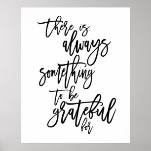 Poster Preto de Citação Motivacional Grata