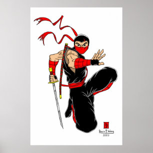 Poster preto de Ninja