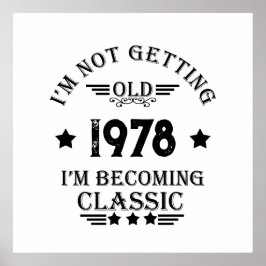 Poster Preto de presente de aniversário de vintage person