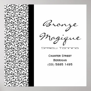 Poster preto do negócio do salão de beleza Tanni