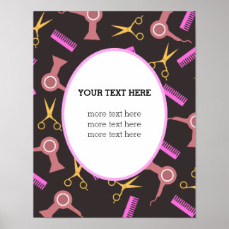 Poster preto do Salão de Cabelo