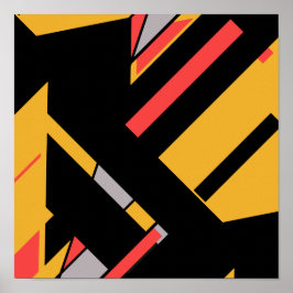 Poster Preto Dourado com Design Diagonal Semelhante a MCM