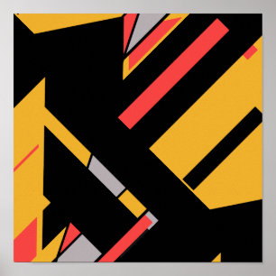 Poster Preto Dourado com Design Diagonal Semelhante a MCM