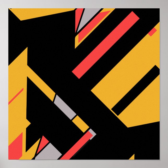 Poster Preto Dourado com Design Diagonal Semelhante a MCM (Frente)