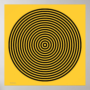 Poster preto e amarelo do desenhista