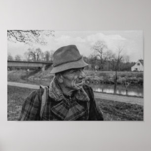 Poster Preto e Branco 1968 Retrato Europeu de um Homem