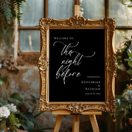 Poster Preto e branco A noite antes do ensaio é bem-vindo