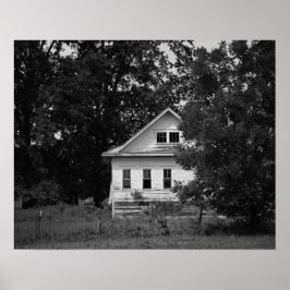 Poster Preto e Branco Antigo Farmhouse Abandonado 16x20