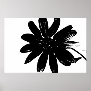 Poster preto e branco da flor