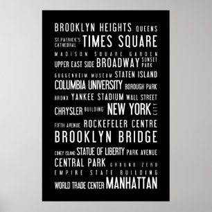 Poster preto e branco de New York