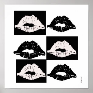 poster preto e branco do beijo