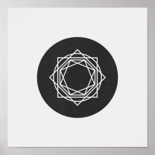 Poster preto e branco do círculo minimalista