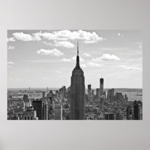 Poster preto e branco do Empire State Building