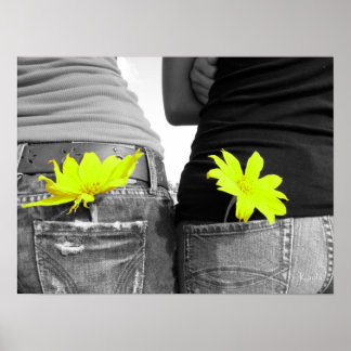 Poster preto e branco dos melhores amigos